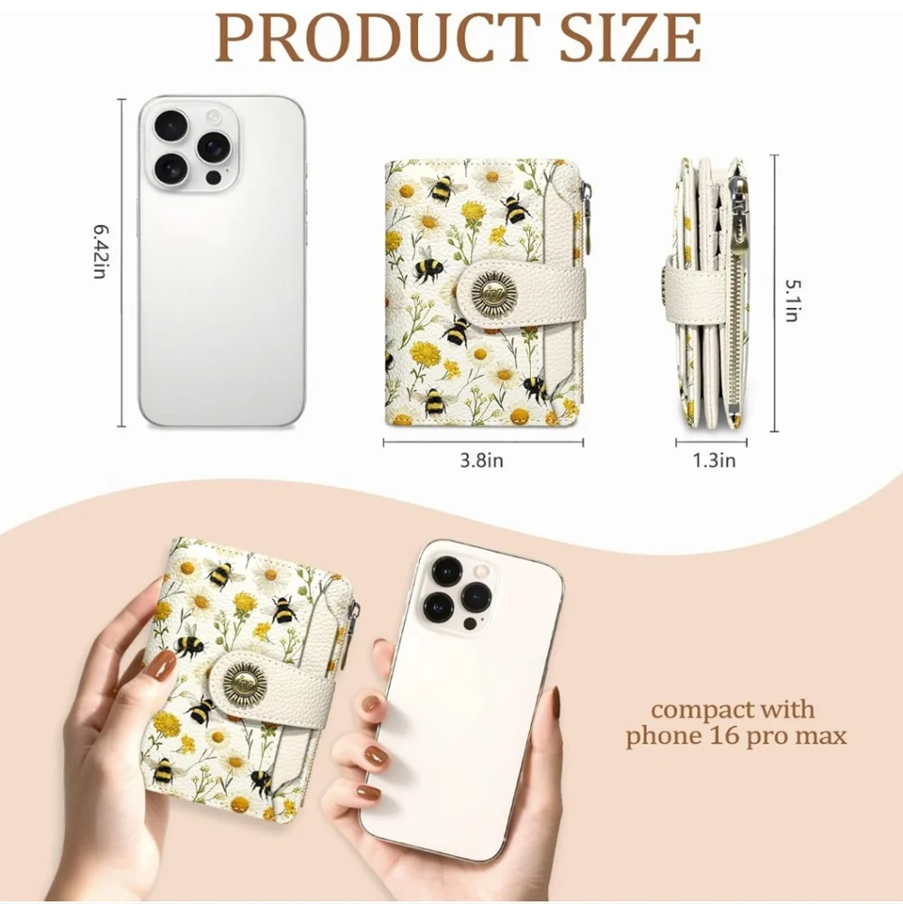 Floral Bee Print Wallet